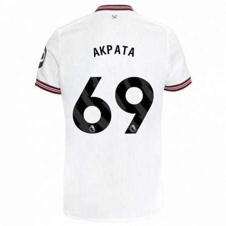 Kandiny Bambino Maglia Tyron Akpata #69 Bianco Kit Gara Away 2023/24 Maglietta