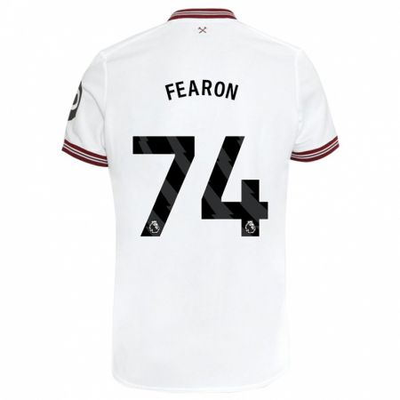 Kandiny Bambino Maglia Preston Fearon #74 Bianco Kit Gara Away 2023/24 Maglietta