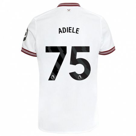 Kandiny Niño Camiseta Emeka Adiele #75 Blanco 2ª Equipación 2023/24 La Camisa