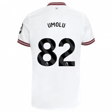 Kandiny Niño Camiseta Jemiah Umolu #82 Blanco 2ª Equipación 2023/24 La Camisa