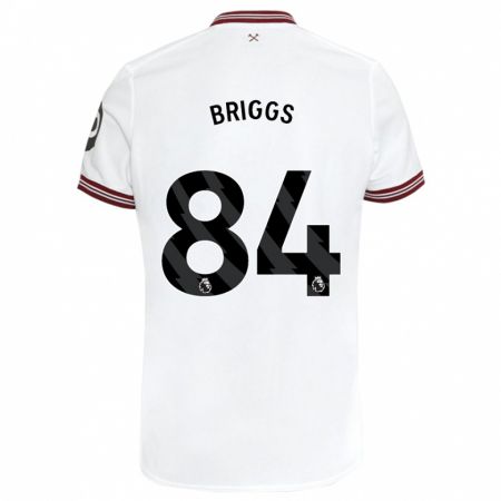 Kandiny Bambino Maglia Josh Briggs #84 Bianco Kit Gara Away 2023/24 Maglietta