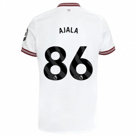 Kandiny Bambino Maglia Joshua Ajala #86 Bianco Kit Gara Away 2023/24 Maglietta