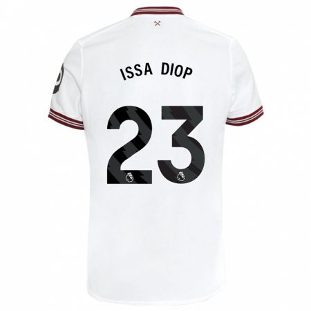 Kandiny Bambino Maglia Issa Diop #23 Bianco Kit Gara Away 2023/24 Maglietta