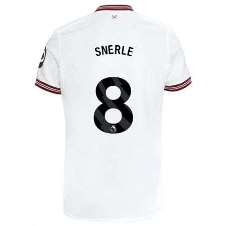 Kandiny Bambino Maglia Emma Snerle #8 Bianco Kit Gara Away 2023/24 Maglietta