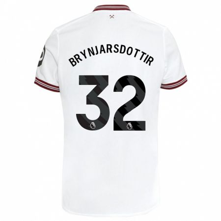 Kandiny Bambino Maglia Dagny Brynjarsdottir #32 Bianco Kit Gara Away 2023/24 Maglietta