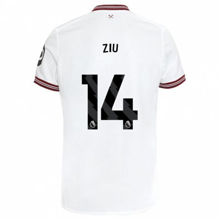 Kandiny Niño Camiseta Jessica Ziu #14 Blanco 2ª Equipación 2023/24 La Camisa