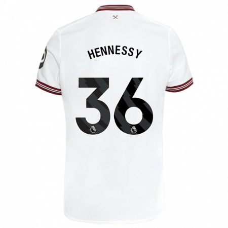 Kandiny Bambino Maglia Alexandra Hennessy #36 Bianco Kit Gara Away 2023/24 Maglietta