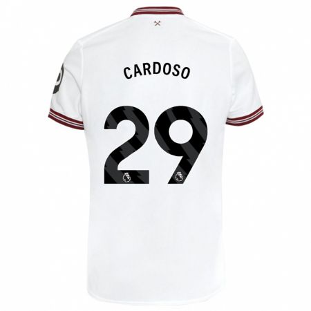 Kandiny Bambino Maglia Goncalo Cardoso #29 Bianco Kit Gara Away 2023/24 Maglietta