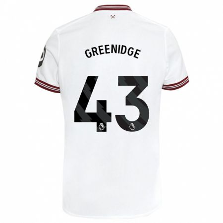 Kandiny Bambino Maglia Will Greenidge #43 Bianco Kit Gara Away 2023/24 Maglietta