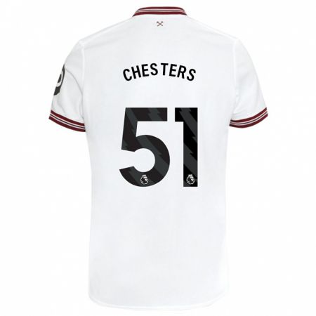 Kandiny Bambino Maglia Daniel Chesters #51 Bianco Kit Gara Away 2023/24 Maglietta