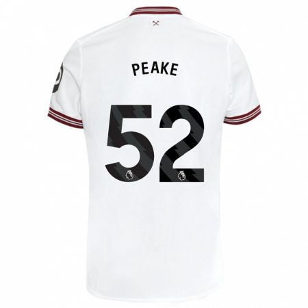 Kandiny Bambino Maglia Lennon Peake #52 Bianco Kit Gara Away 2023/24 Maglietta