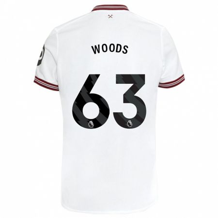 Kandiny Bambino Maglia Archie Woods #63 Bianco Kit Gara Away 2023/24 Maglietta