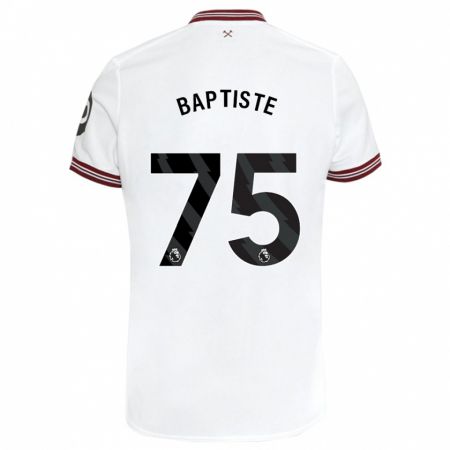 Kandiny Bambino Maglia Jamal Baptiste #75 Bianco Kit Gara Away 2023/24 Maglietta