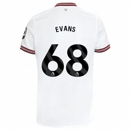 Kandiny Kinderen Isaac Evans #68 Wit Uitshirt Uittenue 2023/24 T-Shirt België