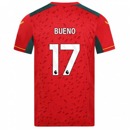 Kandiny Bambino Maglia Hugo Bueno #17 Rosso Kit Gara Away 2023/24 Maglietta