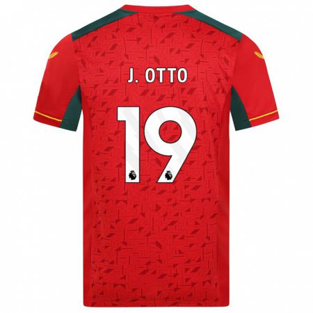 Kandiny Bambino Maglia Jonny Otto #19 Rosso Kit Gara Away 2023/24 Maglietta