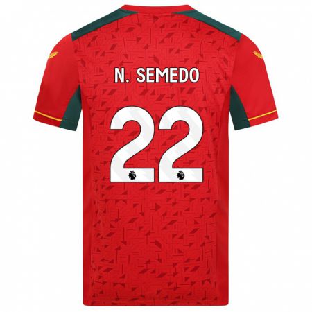 Kandiny Bambino Maglia Nélson Semedo #22 Rosso Kit Gara Away 2023/24 Maglietta