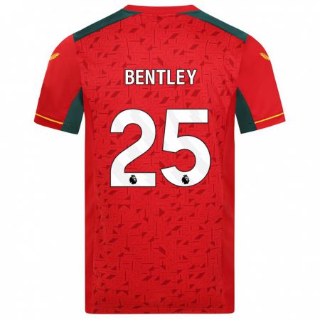 Kandiny Bambino Maglia Daniel Bentley #25 Rosso Kit Gara Away 2023/24 Maglietta