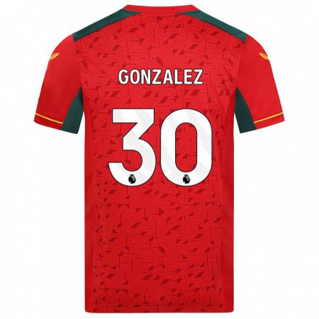 Kandiny Kinder Enso González #30 Rot Auswärtstrikot Trikot 2023/24 T-Shirt Österreich