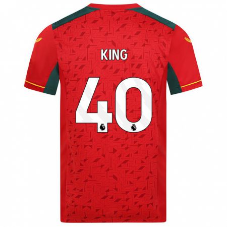 Kandiny Bambino Maglia Tom King #40 Rosso Kit Gara Away 2023/24 Maglietta