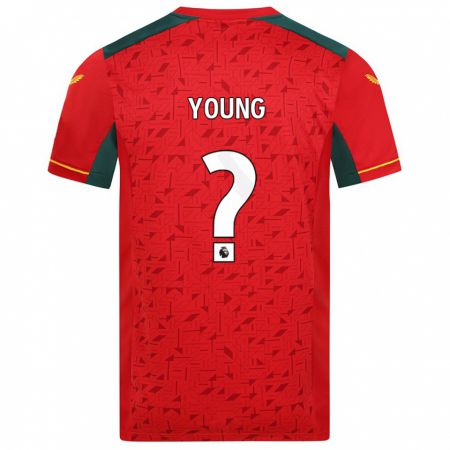 Kandiny Bambino Maglia Joe Young #0 Rosso Kit Gara Away 2023/24 Maglietta