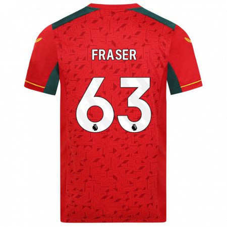 Kandiny Bambino Maglia Nathan Fraser #63 Rosso Kit Gara Away 2023/24 Maglietta