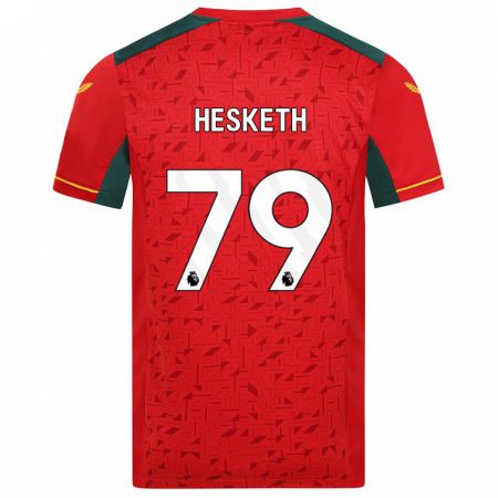 Kandiny Bambino Maglia Owen Hesketh #79 Rosso Kit Gara Away 2023/24 Maglietta