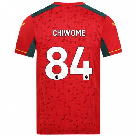 Kandiny Bambino Maglia Leon Chiwome #84 Rosso Kit Gara Away 2023/24 Maglietta