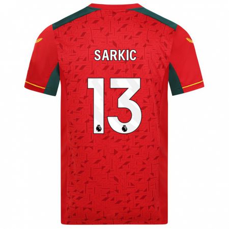 Kandiny Niño Camiseta Matija Sarkic #13 Rojo 2ª Equipación 2023/24 La Camisa