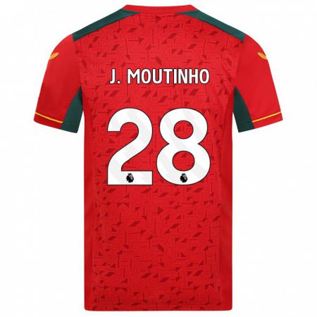 Kandiny Bambino Maglia Joao Moutinho #28 Rosso Kit Gara Away 2023/24 Maglietta