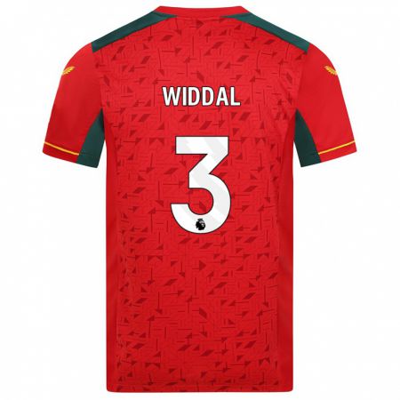 Kandiny Bambino Maglia Natalie Widdal #3 Rosso Kit Gara Away 2023/24 Maglietta