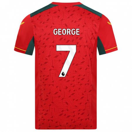 Kandiny Bambino Maglia Tammi George #7 Rosso Kit Gara Away 2023/24 Maglietta