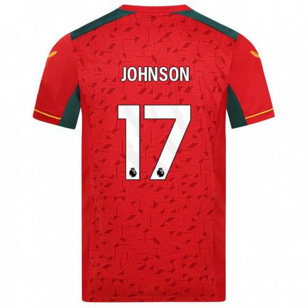 Kandiny Bambino Maglia Katie Johnson #17 Rosso Kit Gara Away 2023/24 Maglietta