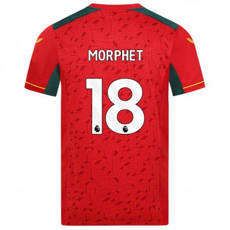 Kandiny Bambino Maglia Anna Morphet #18 Rosso Kit Gara Away 2023/24 Maglietta