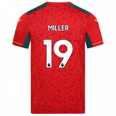 Kandiny Bambino Maglia Ali Miller #19 Rosso Kit Gara Away 2023/24 Maglietta