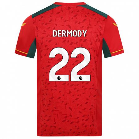 Kandiny Bambino Maglia Helen Dermody #22 Rosso Kit Gara Away 2023/24 Maglietta