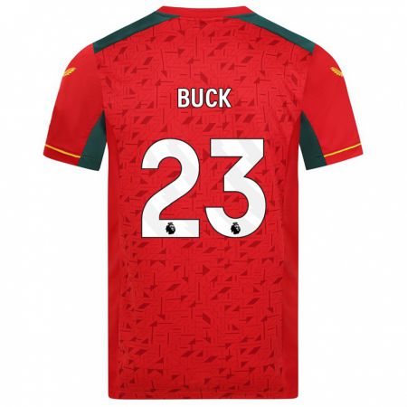 Kandiny Bambino Maglia Alex Buck #23 Rosso Kit Gara Away 2023/24 Maglietta