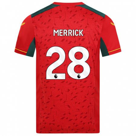 Kandiny Bambino Maglia Beth Merrick #28 Rosso Kit Gara Away 2023/24 Maglietta