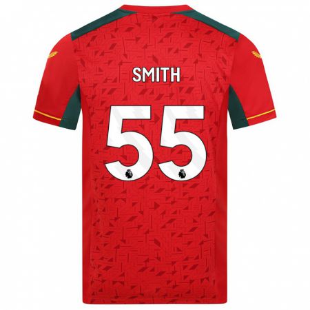 Kandiny Bambino Maglia Jackson Smith #55 Rosso Kit Gara Away 2023/24 Maglietta