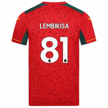 Kandiny Bambino Maglia Dexter Lembikisa #81 Rosso Kit Gara Away 2023/24 Maglietta