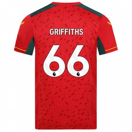 Kandiny Bambino Maglia Harvey Griffiths #66 Rosso Kit Gara Away 2023/24 Maglietta