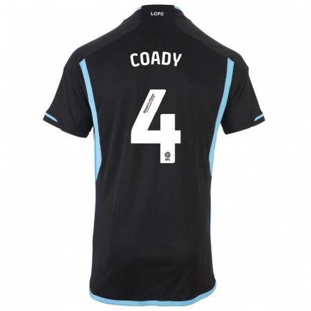 Kandiny Kinder Conor Coady #4 Schwarz Auswärtstrikot Trikot 2023/24 T-Shirt Österreich