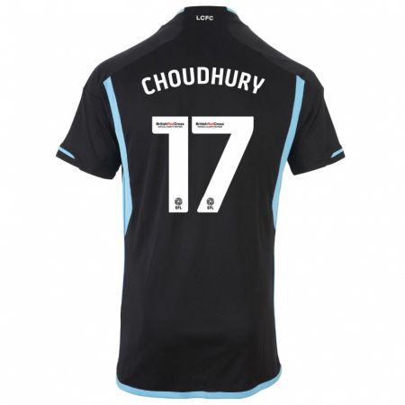 Kandiny Kinder Hamza Choudhury #17 Schwarz Auswärtstrikot Trikot 2023/24 T-Shirt Österreich