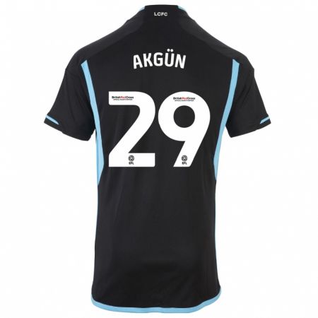 Kandiny Bambino Maglia Yunus Akgün #29 Nero Kit Gara Away 2023/24 Maglietta