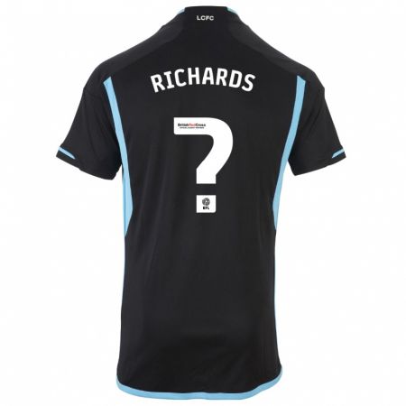 Kandiny Bambino Maglia Amani Richards #0 Nero Kit Gara Away 2023/24 Maglietta