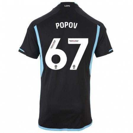 Kandiny Kinder Chris Popov #67 Schwarz Auswärtstrikot Trikot 2023/24 T-Shirt Österreich