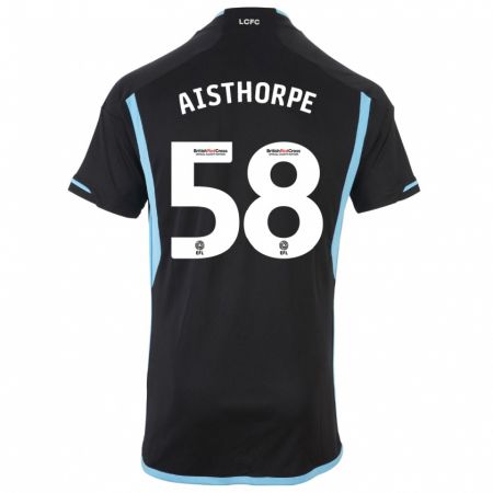 Kandiny Bambino Maglia Bailey Aisthorpe #58 Nero Kit Gara Away 2023/24 Maglietta