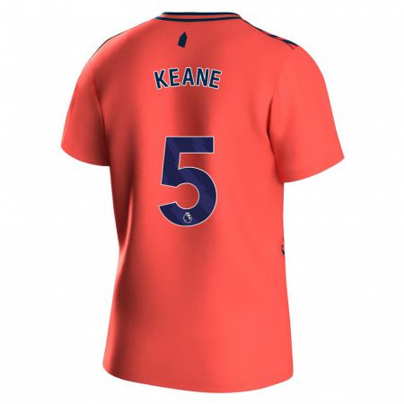 Kandiny Bambino Maglia Michael Keane #5 Corallo Kit Gara Away 2023/24 Maglietta