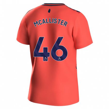 Kandiny Bambino Maglia Sean Mcallister #46 Corallo Kit Gara Away 2023/24 Maglietta