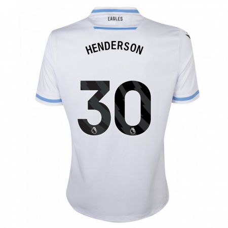 Kandiny Bambino Maglia Dean Henderson #30 Bianco Kit Gara Away 2023/24 Maglietta